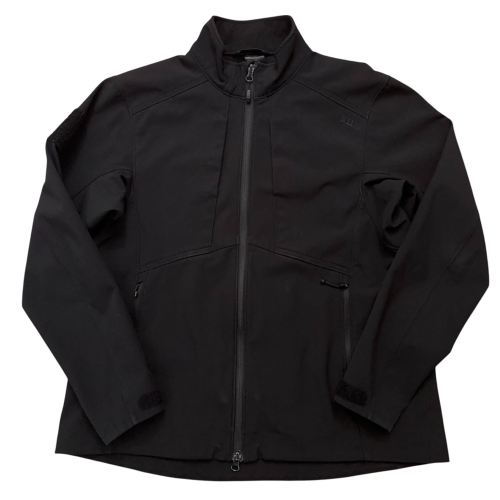 5.11 Tactical Sierra Softshell Jcket Womens L Full-Zip Water Resistant Black